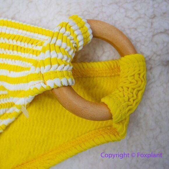 NEW‎ Cleonie X Free People ripple brief striped bikini bottom, one size - Picture 10 of 16